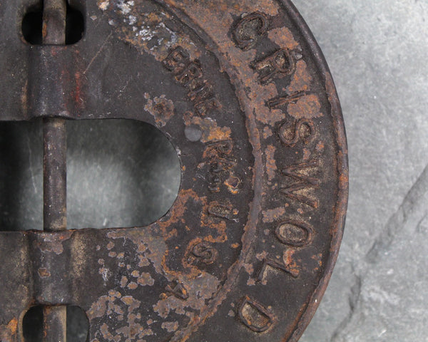 Antique Griswold 7" Stove Pipe Damper with Reversible Steel Spindle | Antique Flue Damper for Cast Iron Stove | Circa 1920s/1930s
