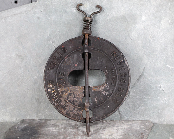 Antique Griswold 7" Stove Pipe Damper with Reversible Steel Spindle | Antique Flue Damper for Cast Iron Stove | Circa 1920s/1930s