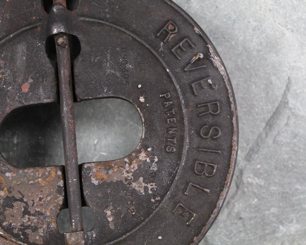 Antique Griswold 7" Stove Pipe Damper with Reversible Steel Spindle | Antique Flue Damper for Cast Iron Stove | Circa 1920s/1930s