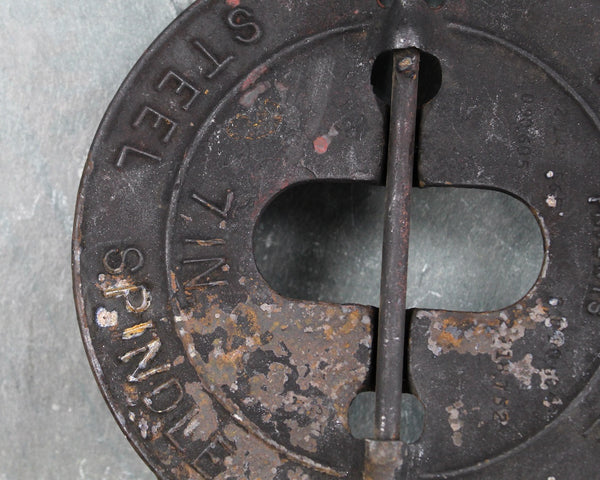 Antique Griswold 7" Stove Pipe Damper with Reversible Steel Spindle | Antique Flue Damper for Cast Iron Stove | Circa 1920s/1930s