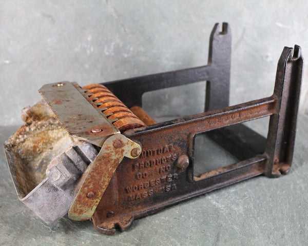 Antique Gummed Tape Dispenser | Mutual Products Co | Worcester Mass | Antique Wood and Metal Tool