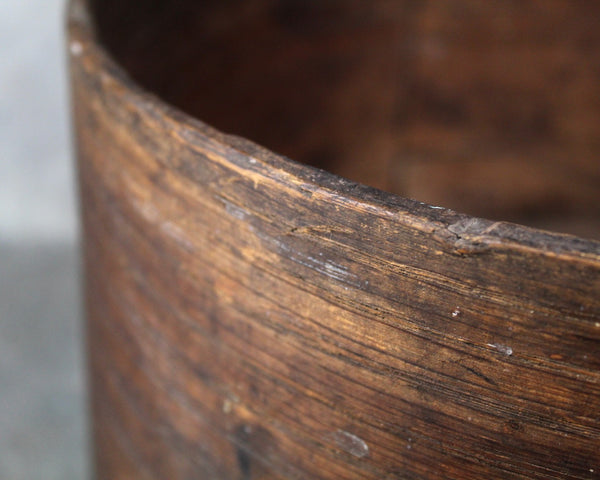 Antique Wooden Round Box | Hand Crafted Wooden Box | Hat Box Style Round Box | 11" Diameter