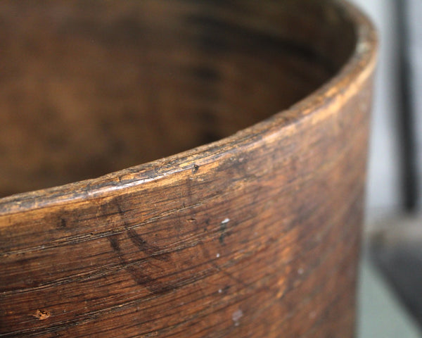 Antique Wooden Round Box | Hand Crafted Wooden Box | Hat Box Style Round Box | 11" Diameter