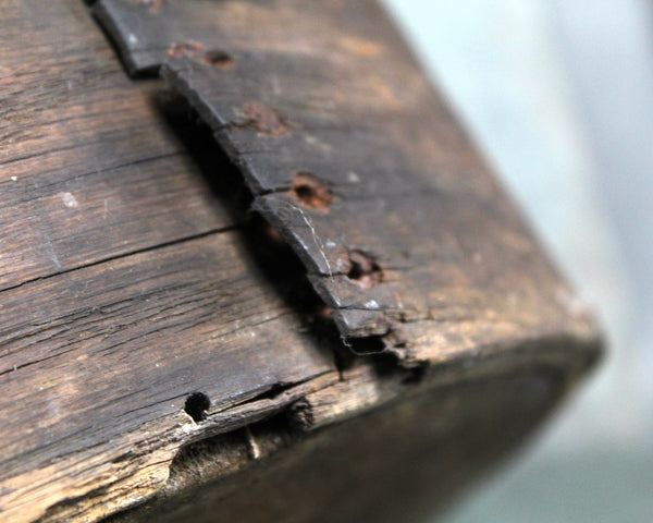 Antique Wooden Round Box | Hand Crafted Wooden Box | Hat Box Style Round Box | 11" Diameter