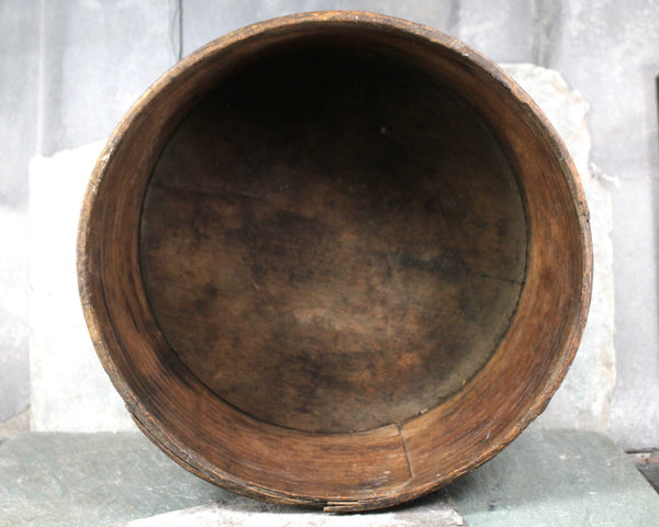 Antique Wooden Round Box | Hand Crafted Wooden Box | Hat Box Style Round Box | 11" Diameter