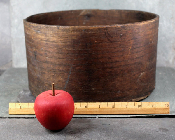 Antique Wooden Round Box | Hand Crafted Wooden Box | Hat Box Style Round Box | 11" Diameter