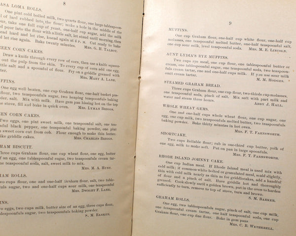 NORTON, MASSACHUSETTS The Holden Cook Book | 1904 Antique Cookbook | Norton MA Congregational Parish Community Cookbook