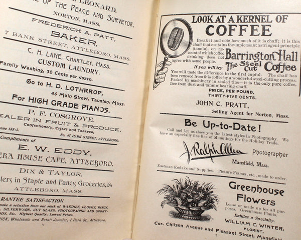 NORTON, MASSACHUSETTS The Holden Cook Book | 1904 Antique Cookbook | Norton MA Congregational Parish Community Cookbook