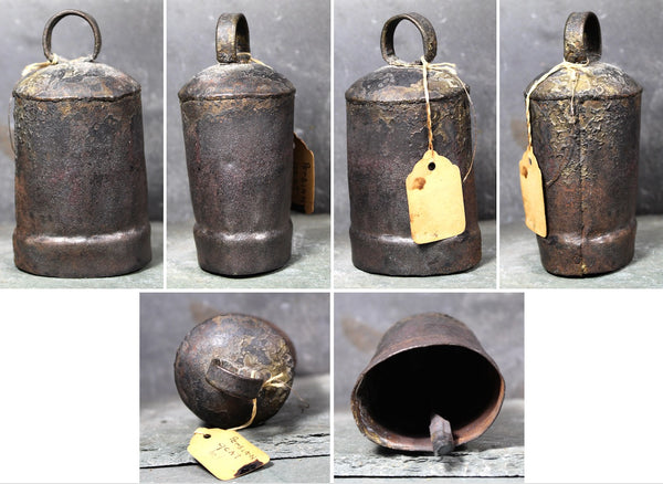 Antique Handcrafted Goat Bell | Rustic Folded and Riveted Animal Bell | Rustic Farm Bell from Persia