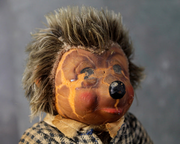 Antique Steiff Hedgehog Family Micki Doll | Antique German Hedgehog Original Doll