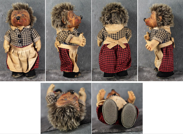 Antique Steiff Hedgehog Family Micki Doll | Antique German Hedgehog Original Doll