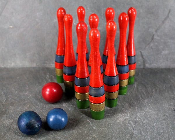 FOR TOY COLLECTORS! Antique Table Top Bowling Set | Made in Czechoslovakia | Wooden BowlingSet