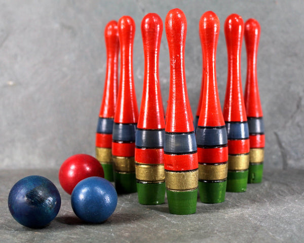 FOR TOY COLLECTORS! Antique Table Top Bowling Set | Made in Czechoslovakia | Wooden BowlingSet