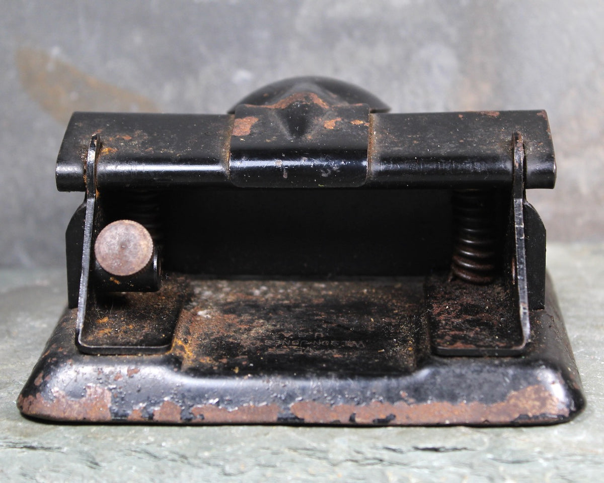 Vintage One Hole Punch, One Hole Hole Punch, Wilson Jones Co, Cast Iron,  Desk Accessory, Office, Industrial Style 