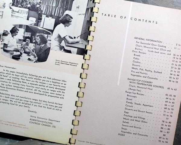 Better Cooking & Baking by Robertshaw-Fulton Controls of Canada, 1956 Vintage Promotional Cookbook