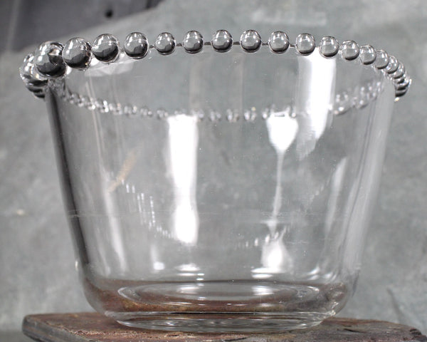 Bubble Rim Ice Bucket - Vintage Bubble Glass Large Bowl - Serving Dish - Holiday Table - Boopie Glass - Anchor Hocking