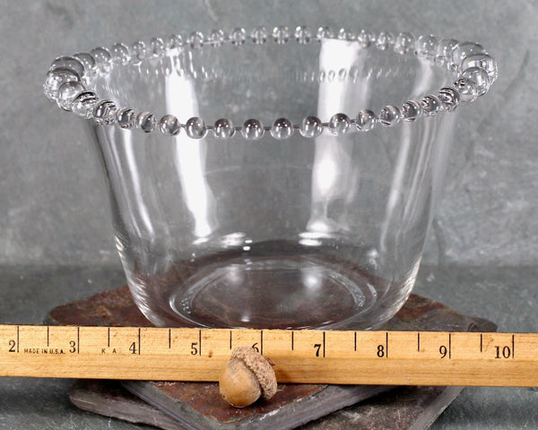 Bubble Rim Ice Bucket - Vintage Bubble Glass Large Bowl - Serving Dish - Holiday Table - Boopie Glass - Anchor Hocking