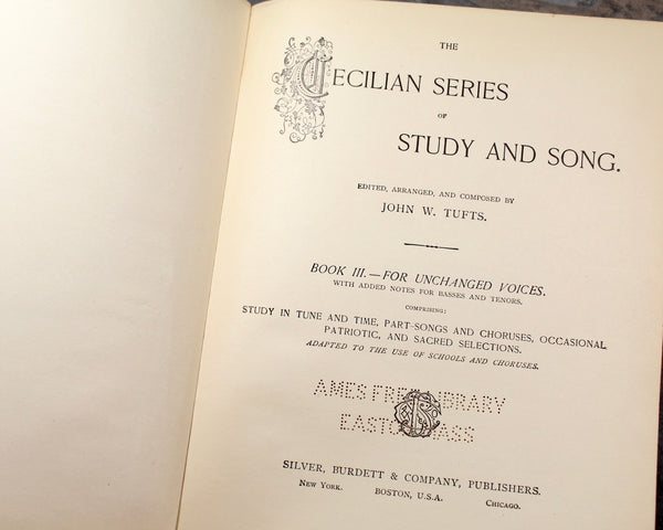 The Cecilian Series of Study & Son by John W. Tufts, 1892 Antique Choral Music Book for Choir Masters