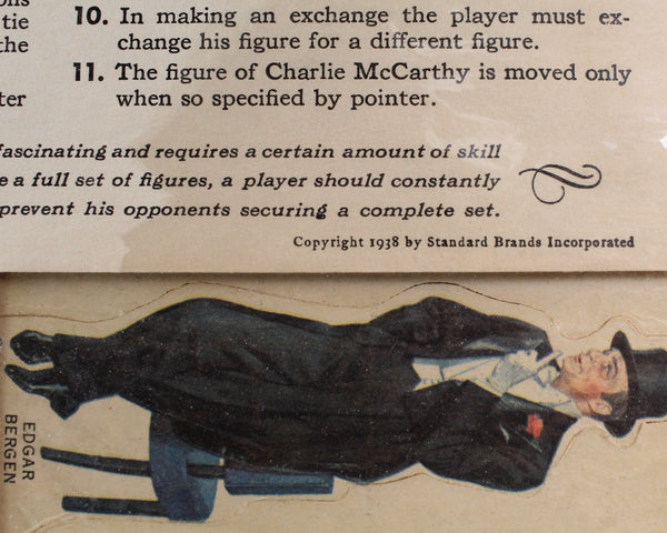 Charlie McCarthy's Radio Party Game | Chase and Sanborn Game | Classic Radio Series Game | Uncut Game Pieces