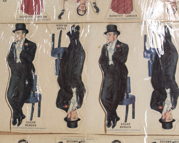 Charlie McCarthy's Radio Party Game | Chase and Sanborn Game | Classic Radio Series Game | Uncut Game Pieces