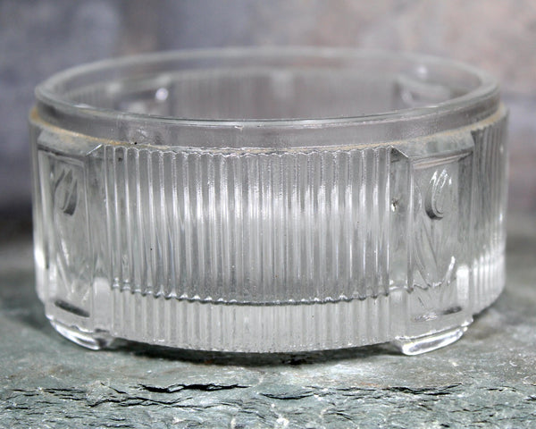 Mid-Century Pressed Glass Trinket Dish - Glass Coaster - Pillar Holder