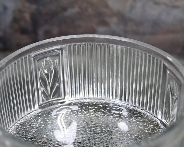Mid-Century Pressed Glass Trinket Dish - Glass Coaster - Pillar Holder