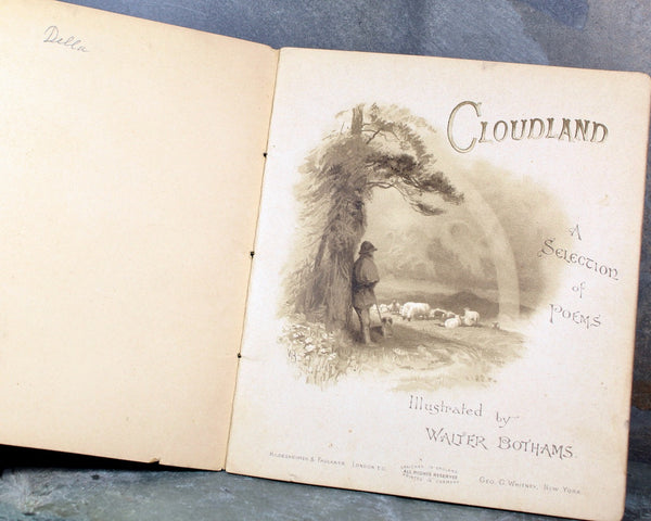 VERY RARE! Cloudland: A Selection of Poems | Illustrated by Walter Bothams | Antique Poetry Book | Circa late 1800s