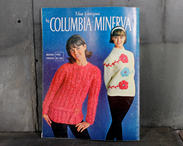 1960s New Horizons Knitting Pattern Book by Columbia-Minerva- #754 - 30 Full-Color Knitwear Patterns
