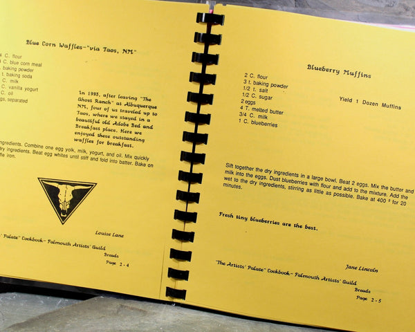 FALMOUTH, MASSACHUSETTS Artist's Palate Cookbook - 1996 Vintage Community Cookbook