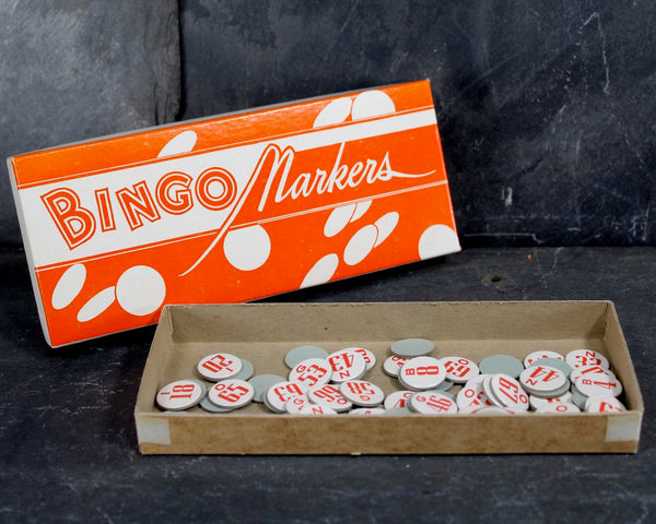 Finger-Tip Bingo by Regal Games - Circa 1950s - Shutter Window Bingo Cards, Spinner & Chips - Vintage Fingertip Bingo