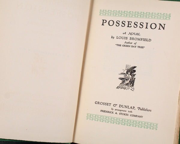 Pair of Louis Bromfield Novels | The Green Bay Tree | Possession | 1927 Antique Novels