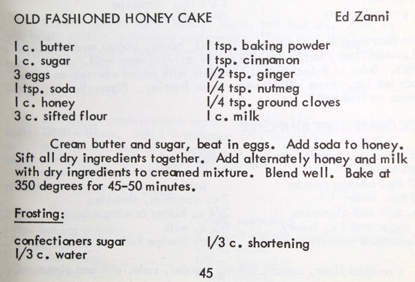 HONEY RECIPES from Topsfield, MA - Essex County Beekeepers Association Fundraiser Cookbook - 1982 Vintage Community Cookbook