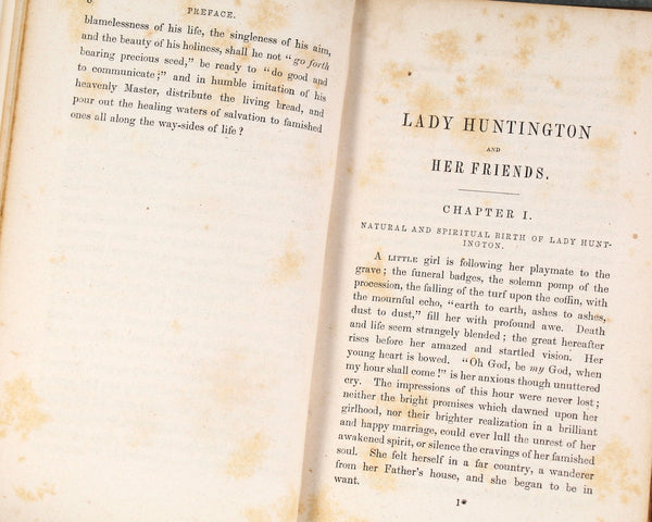 Lady Huntington & Her Friends | Compiled by Mrs. Helen C. Knight | 1853 Antique Biography | Methodist Church Leader