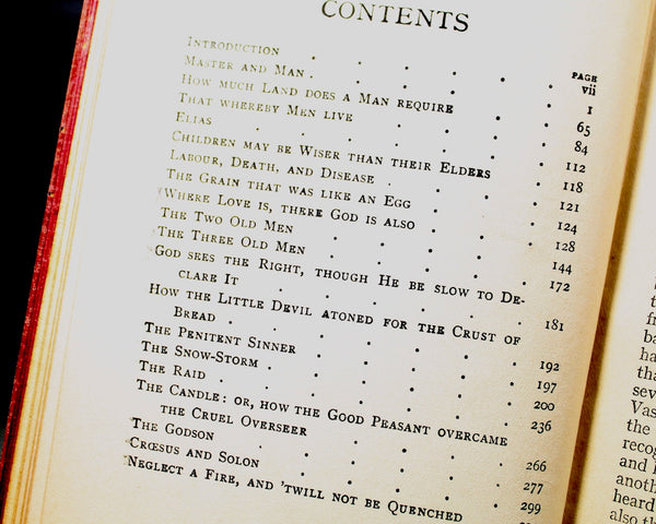 Master & Man and Other Parables and Tales by Count Leo Tolstoi, 1914 - Antique Tolstoi