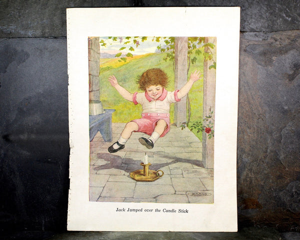 Antique Children's Picture Book Art - Your Choice of 4 Mother Goose Favorites (early 1900s) Pages - Nursery or Baby Gift- UNFRAMED