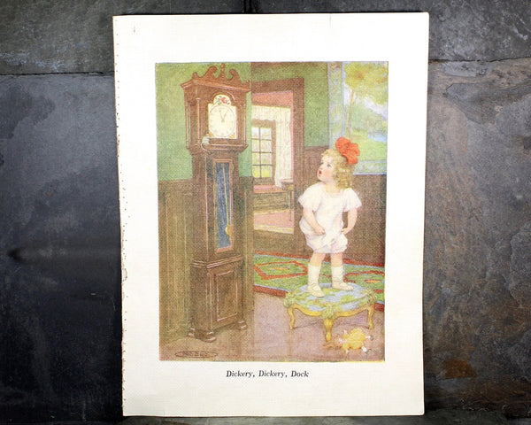 Antique Children's Picture Book Art - Your Choice of 4 Mother Goose Favorites (early 1900s) Pages - Nursery or Baby Gift- UNFRAMED