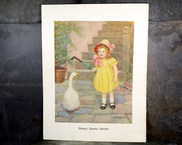 Antique Children's Picture Book Art - Your Choice of 4 Mother Goose Favorites (early 1900s) Pages - Nursery or Baby Gift- UNFRAMED