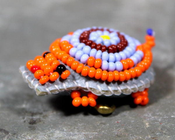 Vintage Native American Beaded Turtles - Your Choice of 6 - Hand Beaded Glass Seed Bead Pins - Leather, Glass Brooch