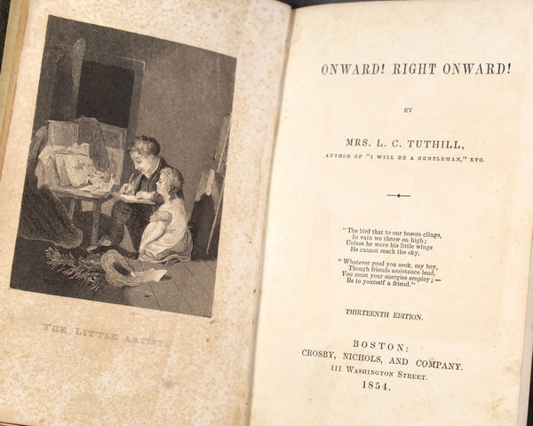 Onward Right Onward by Mrs. L.C. Tuthill - 1854 Antique Novel, 13th Edition