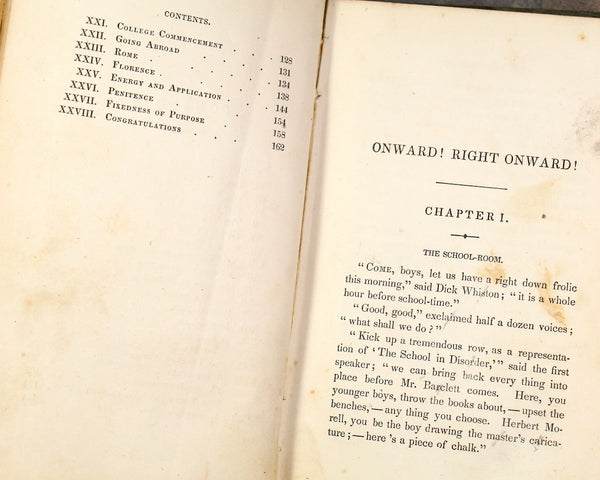 Onward Right Onward by Mrs. L.C. Tuthill - 1854 Antique Novel, 13th Edition