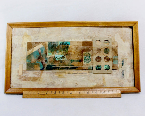 Original Mixed Media Collage - "Hidden Nature is Secret God" - Original Signed Art - Nature - Deer - Forest