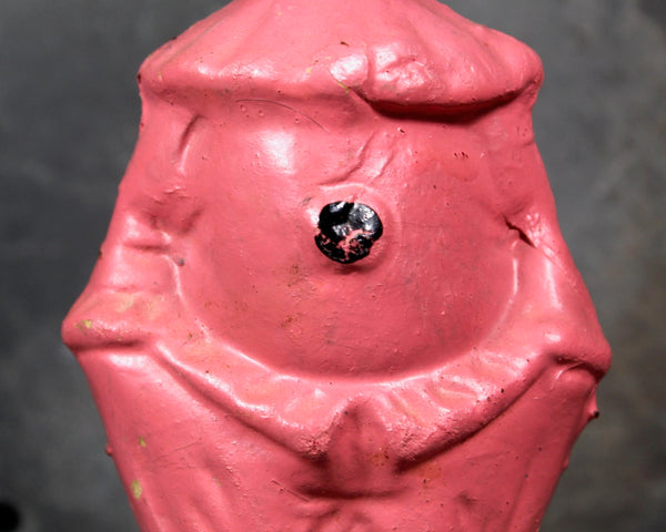 RARE! Papier Mache Wind Up Bobble Head | 1940s | Made in US Zone Germany | Antique German Bobble Head Pink Clown