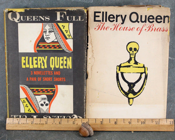 Ellery Queen Set of 2 Books | Queen's Full (1965) and The House of Brass (1968) | Classic Mystery Novels