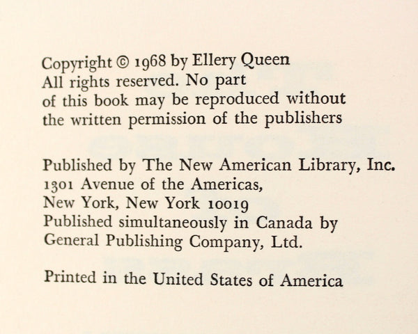 Ellery Queen Set of 2 Books | Queen's Full (1965) and The House of Brass (1968) | Classic Mystery Novels
