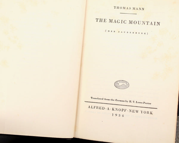 The Magic Mountain by Thomas Mann - Alfred A. Knopf 1934 Edition - Hardcover Thomas Mann - German Literature