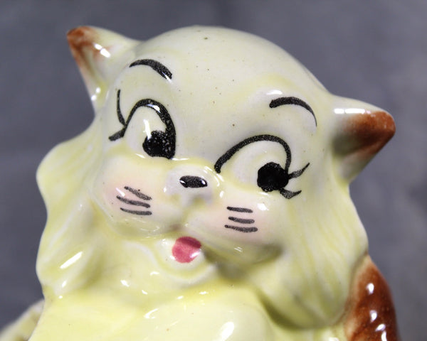 FOR CAT LOVERS! Vintage Yellow Kitten Planter - Circa 1950s/60s Vintage Ceramic Planter | Vintage Cat | Anthropomorphic Cat