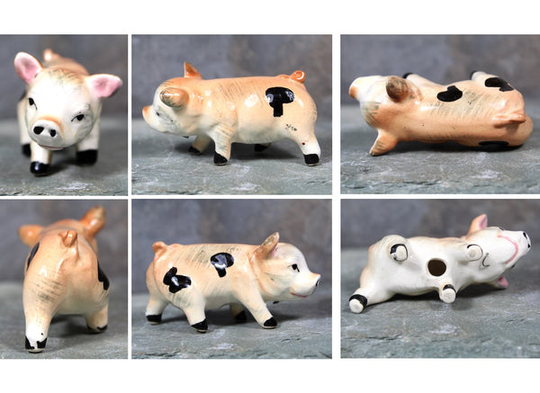 Vintage Porcelain Piggies | Vintage Ceramic Pig | Piggy Figurine | Hand Painted Figurine