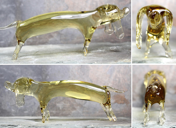 Venetian Style Pulled Glass Dachshund | Hand Crafted Glass Sculpture Dachshund | Dog Lover