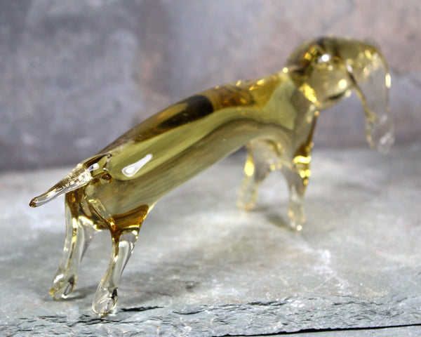 Venetian Style Pulled Glass Dachshund | Hand Crafted Glass Sculpture Dachshund | Dog Lover