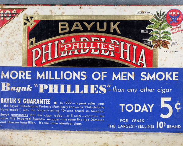 Vintage Bay Philadelphia "Phillies" Perfecto Box | Five Cent Box | Cardboard Phillies Box